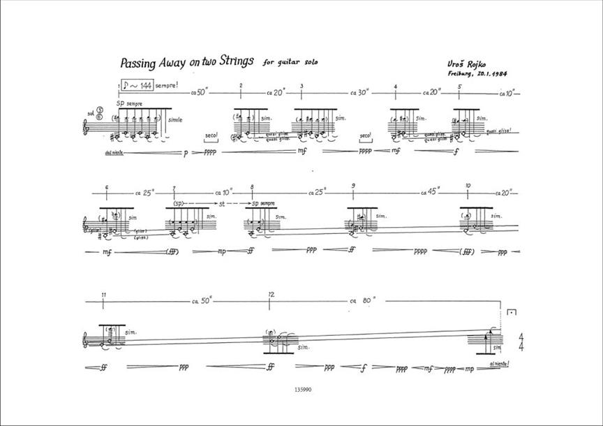 Passing away on two strings - for guitar - pro kytaru